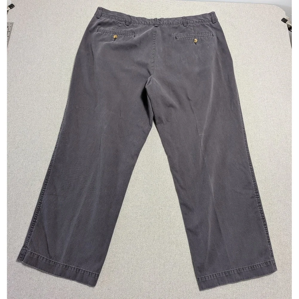 L.L.Bean Men's Charcoal Gray Pants 42x30 100% Cotton Chinos
